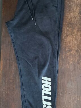 Hollister Black Jogger Sweatpants with White Side Logo